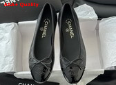 Chanel Ballet Flats in Black Printed Lambskin and Patent Calfskin G02819 Replica