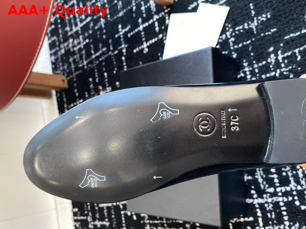 Chanel Ballet Flats in Black Shiny Lambskin and Grosgrain Replica