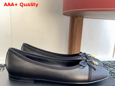 Chanel Ballet Flats in Lambskin and Grosgrain Black Replica