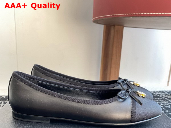 Chanel Ballet Flats in Lambskin and Grosgrain Black Replica