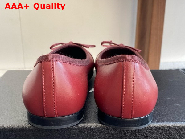 Chanel Ballet Flats in Lambskin and Grosgrain Dark Red and Black Replica