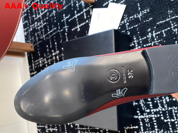 Chanel Ballet Flats in Lambskin and Grosgrain Dark Red and Black Replica