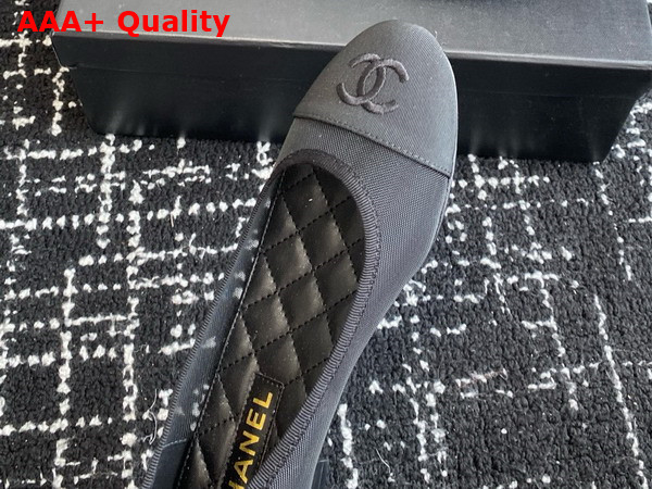 Chanel Ballet Flats in Mesh and Grosgrain Black Replica