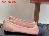 Chanel Ballet Flats in Mesh and Grosgrain Pink and Black Replica