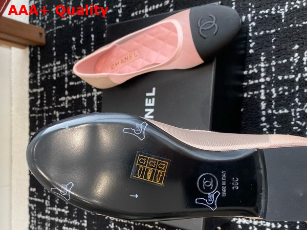 Chanel Ballet Flats in Mesh and Grosgrain Pink and Black Replica