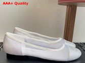 Chanel Ballet Flats in White Mesh and Crystals Replica