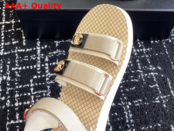 Chanel Beach Sandal in Beige Grosgrain Replica