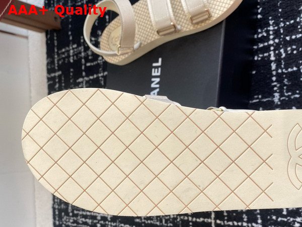 Chanel Beach Sandal in Beige Grosgrain Replica