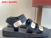 Chanel Beach Sandal in Black Grosgrain Replica