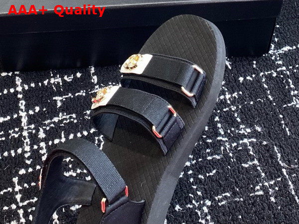 Chanel Beach Sandal in Black Grosgrain Replica