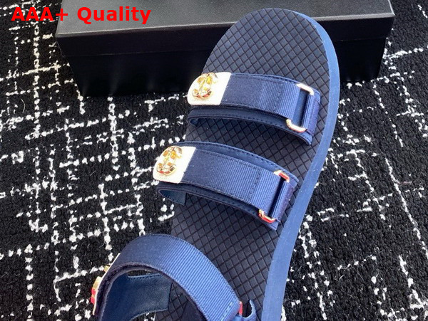 Chanel Beach Sandal in Blue Grosgrain Replica