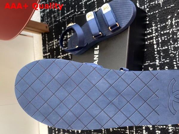 Chanel Beach Sandal in Blue Grosgrain Replica