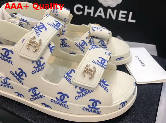 Chanel Beach Sandal in Ivory Printed Tpu Replica