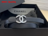 Chanel Belt in Black Calfskin with Gold CC Buckle Replica