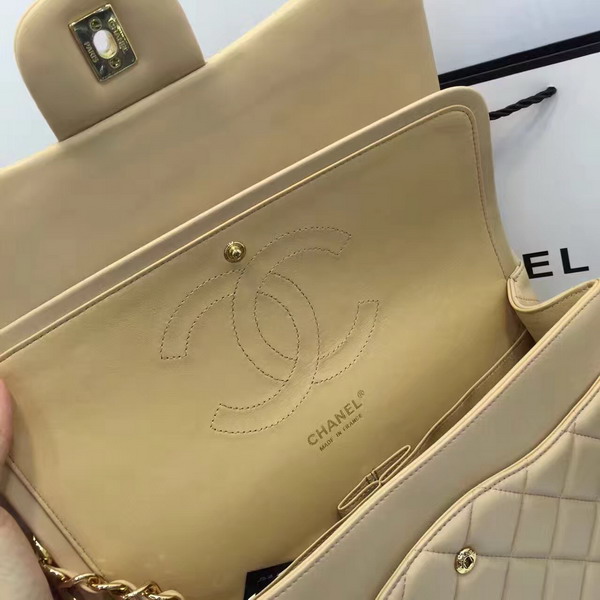 Chanel Big Flap Bag in Beige Lambskin with Gold Hardware For Sale