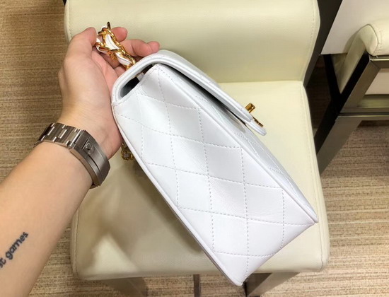 Chanel Big Flap Bag in White Lambskin