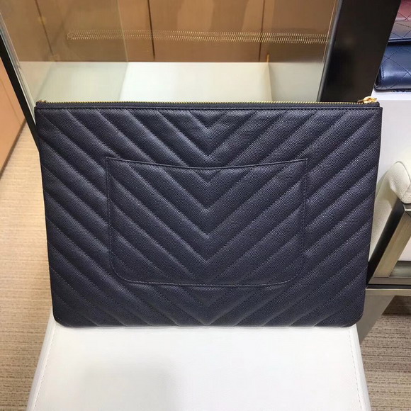 Chanel Big Pouch Black Grained Leather