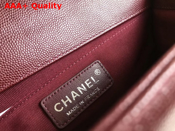 Chanel Boy Chanel Handbag Chevron Burgundy Grained Calfskin Replica