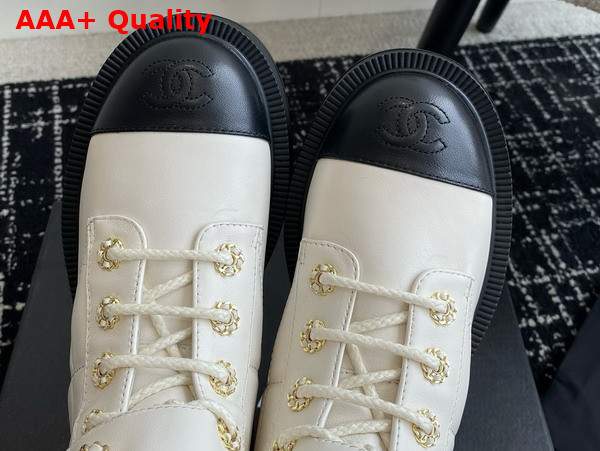 Chanel Buckle Short Boots in White Calfskin Replica