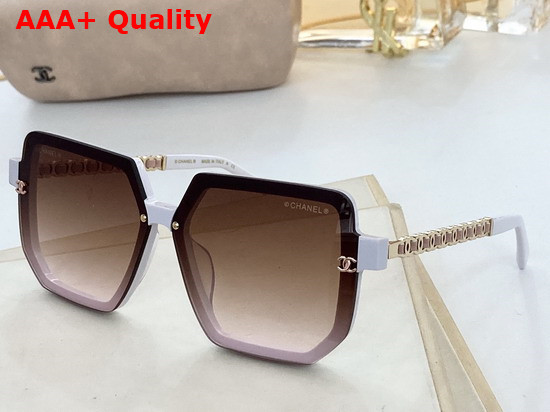 Chanel CC Detail Square Frame Sunglasses in Black Replica
