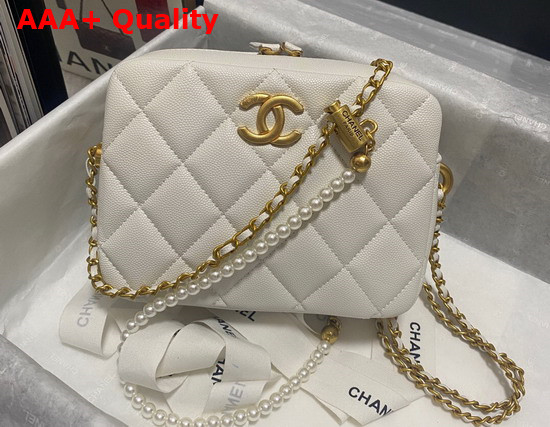 Chanel Camera Bag in White Grained Calfskin Replica