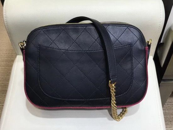 Chanel Camera Case Calfskin Grosgrain Gold Tone Metal Black and Burgundy A57575