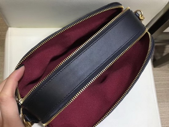 Chanel Camera Case Calfskin Grosgrain Gold Tone Metal Black and Burgundy A57575