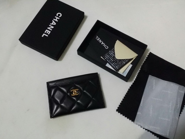 Chanel Card Hold Black Lambskin for Sale
