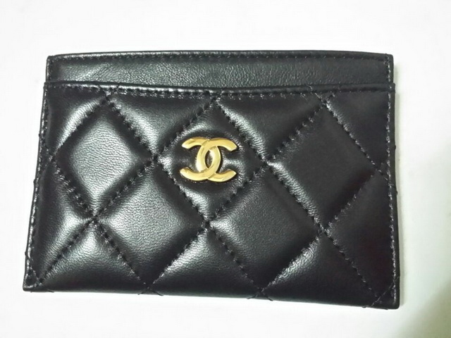 Chanel Card Hold Black Lambskin for Sale