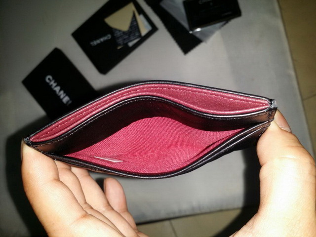 Chanel Card Hold Black Lambskin for Sale