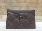 Chanel Card Holder in Grey Caviar Leather For Sale