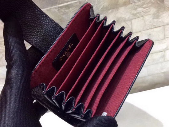 Chanel Card Purse in Black Lambskin