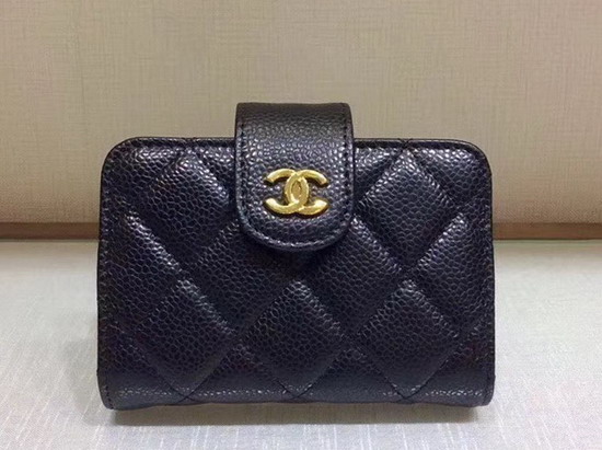 Chanel Card Purse in Black Lambskin