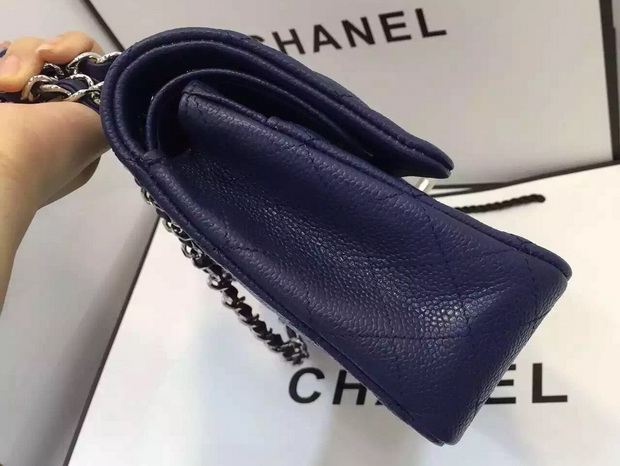 Chanel Caviar Flap Bag in Navy Blue for Sale