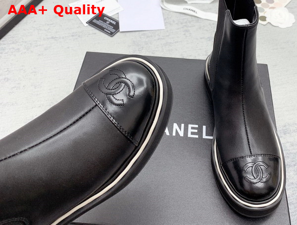 Chanel Chelsea Boots in Black Calfskin Replica