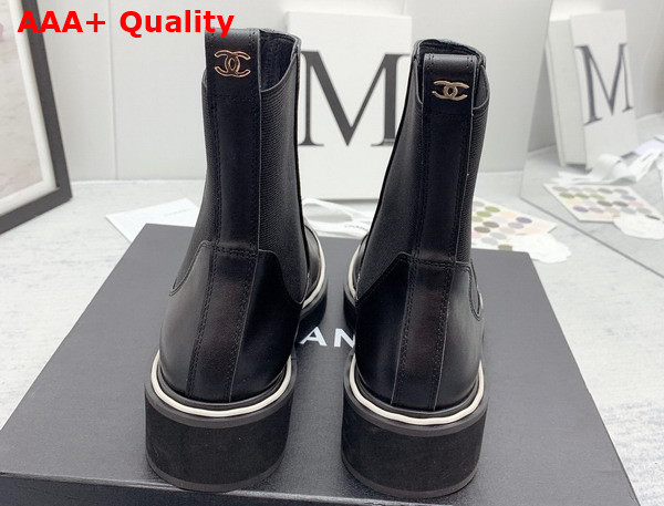 Chanel Chelsea Boots in Black Calfskin Replica