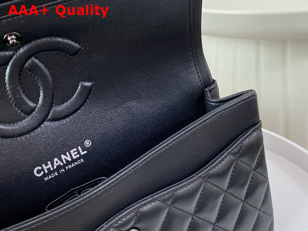 Chanel Classic 11 12 Handbag in Black Lambskin Ruthenium Finish Metal Ref A01112 Replica