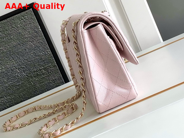 Chanel Classic 1112 Handbag in Light Pink Grained Shiny Calfskin Gold Tone Metal A01112 Replica
