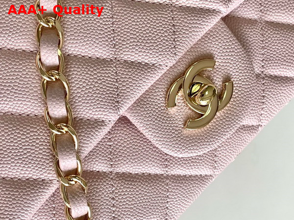 Chanel Classic 1112 Handbag in Light Pink Grained Shiny Calfskin Gold Tone Metal A01112 Replica