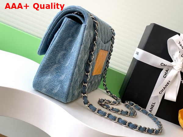 Chanel Classic 255 Handbag in Blue Denim Replica