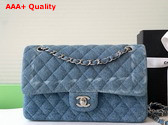 Chanel Classic 255 Handbag in Blue Denim Replica