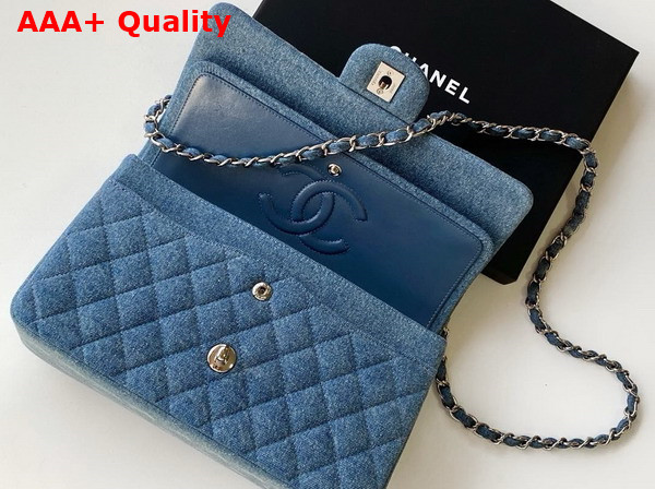 Chanel Classic 255 Handbag in Blue Denim Replica