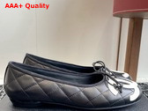 Chanel Classic Ballet Flats in Quilted Lambskin Black and White Replica