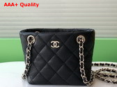 Chanel Classic Clutch with Chain Grained Shiny Calfskin Gold Tone Metal Black AP4422 Replica