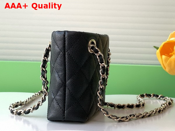 Chanel Classic Clutch with Chain Grained Shiny Calfskin Gold Tone Metal Black AP4422 Replica