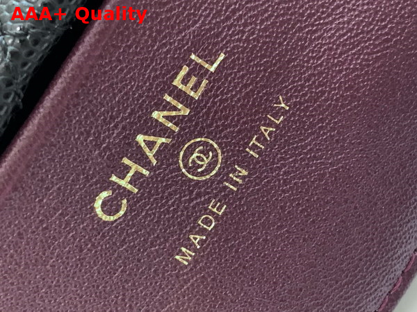 Chanel Classic Clutch with Chain Grained Shiny Calfskin Gold Tone Metal Black AP4422 Replica