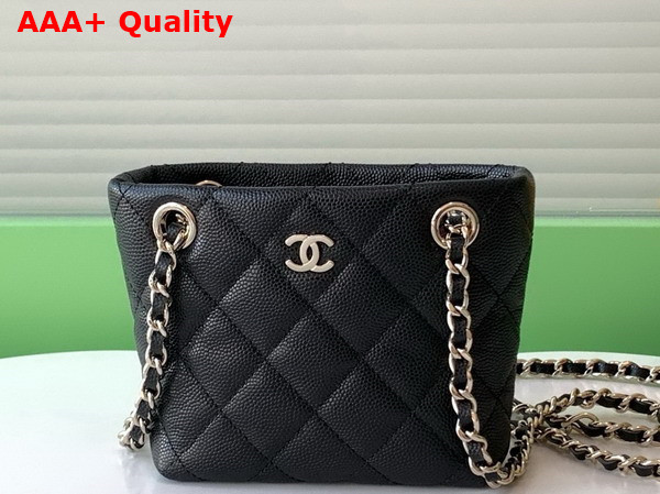 Chanel Classic Clutch with Chain Grained Shiny Calfskin Gold Tone Metal Black AP4422 Replica