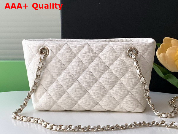 Chanel Classic Clutch with Chain in White Grained Calfskin AP4423 Replica