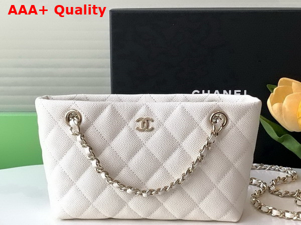 Chanel Classic Clutch with Chain in White Grained Calfskin AP4423 Replica
