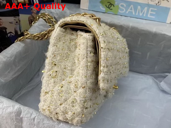Chanel Classic Flap Bag in Beige Tweed Replica